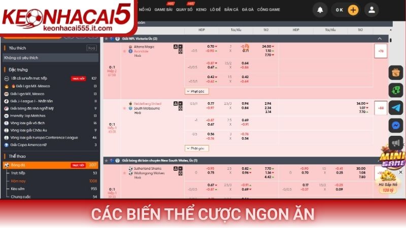 Các biến thể cược ngon ăn