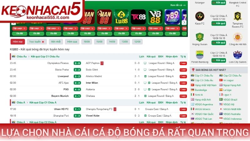 Lựa chọn nhà cái cá độ bóng đá rất quan trọng